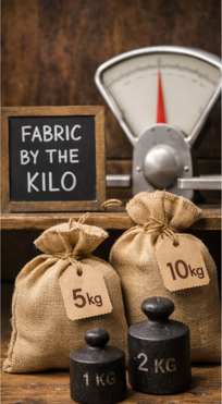 fabric stock by the kilo sourced from surplus textile materials
