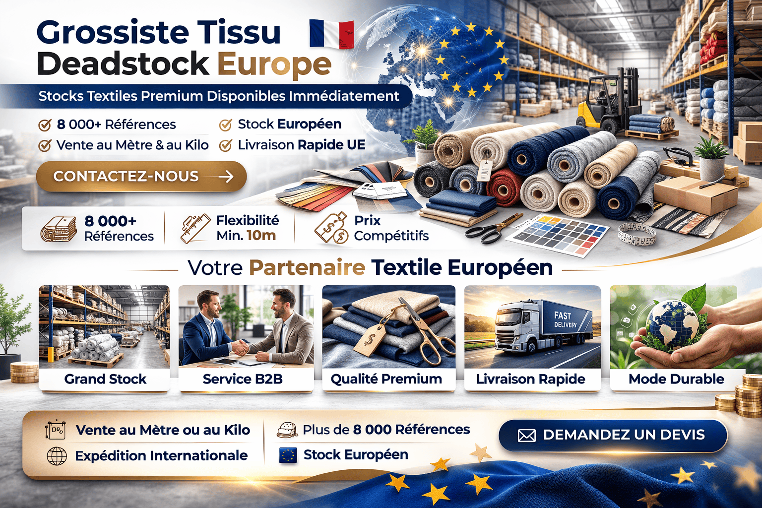grossiste tissu deadstock europe entrepôt textile