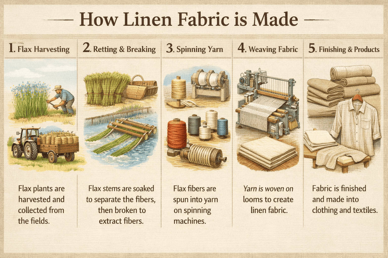 linen fabric production process flax fibers textile manufacturing linen fabric wholesale