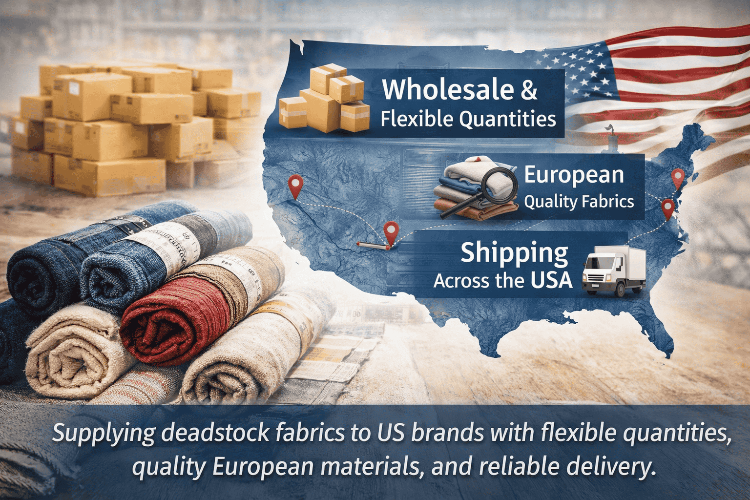 wholesale fabric supplier usa flexible quantities deadstock fabrics