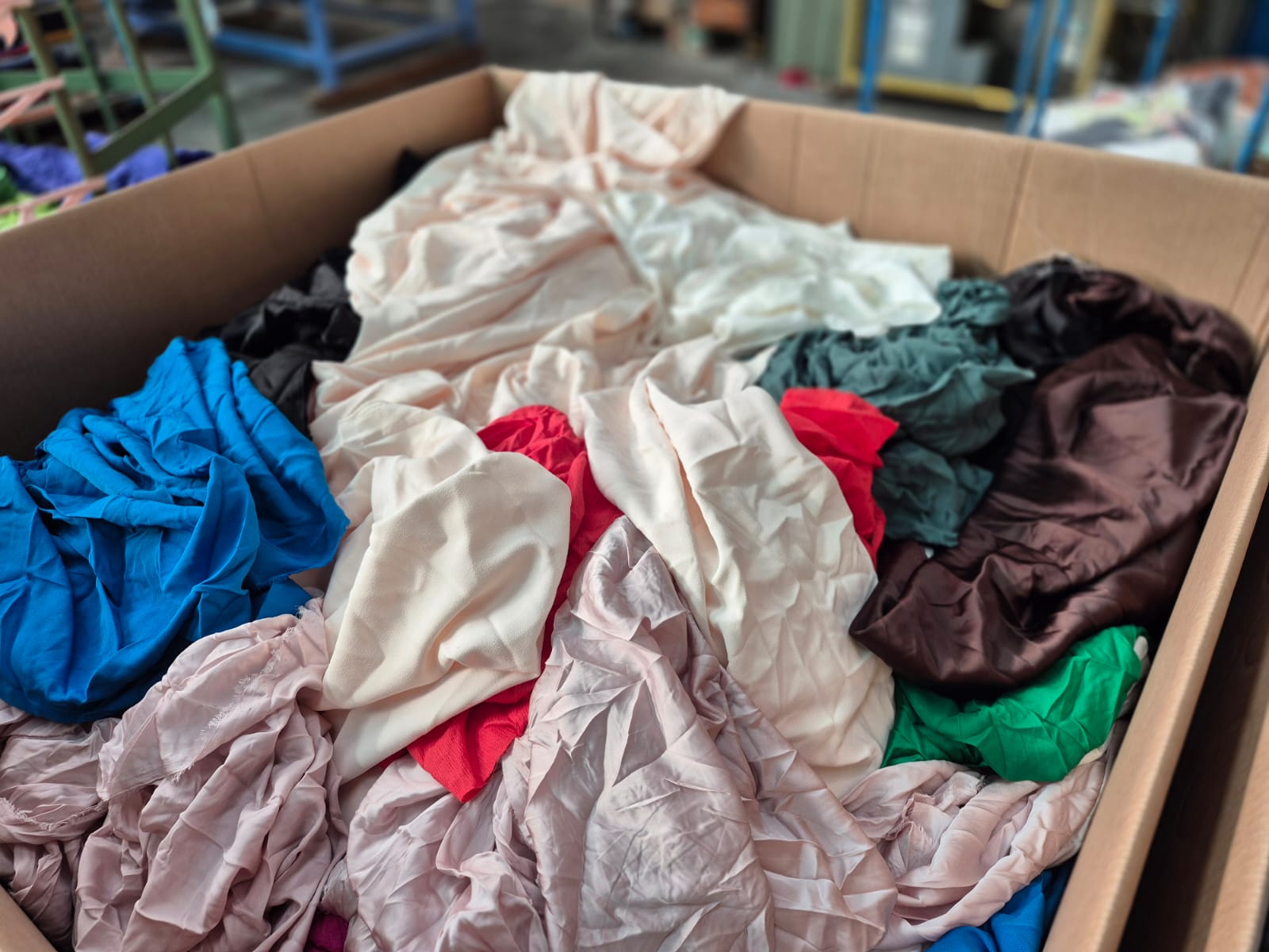 deadstock viscose fabric scraps mixed colors